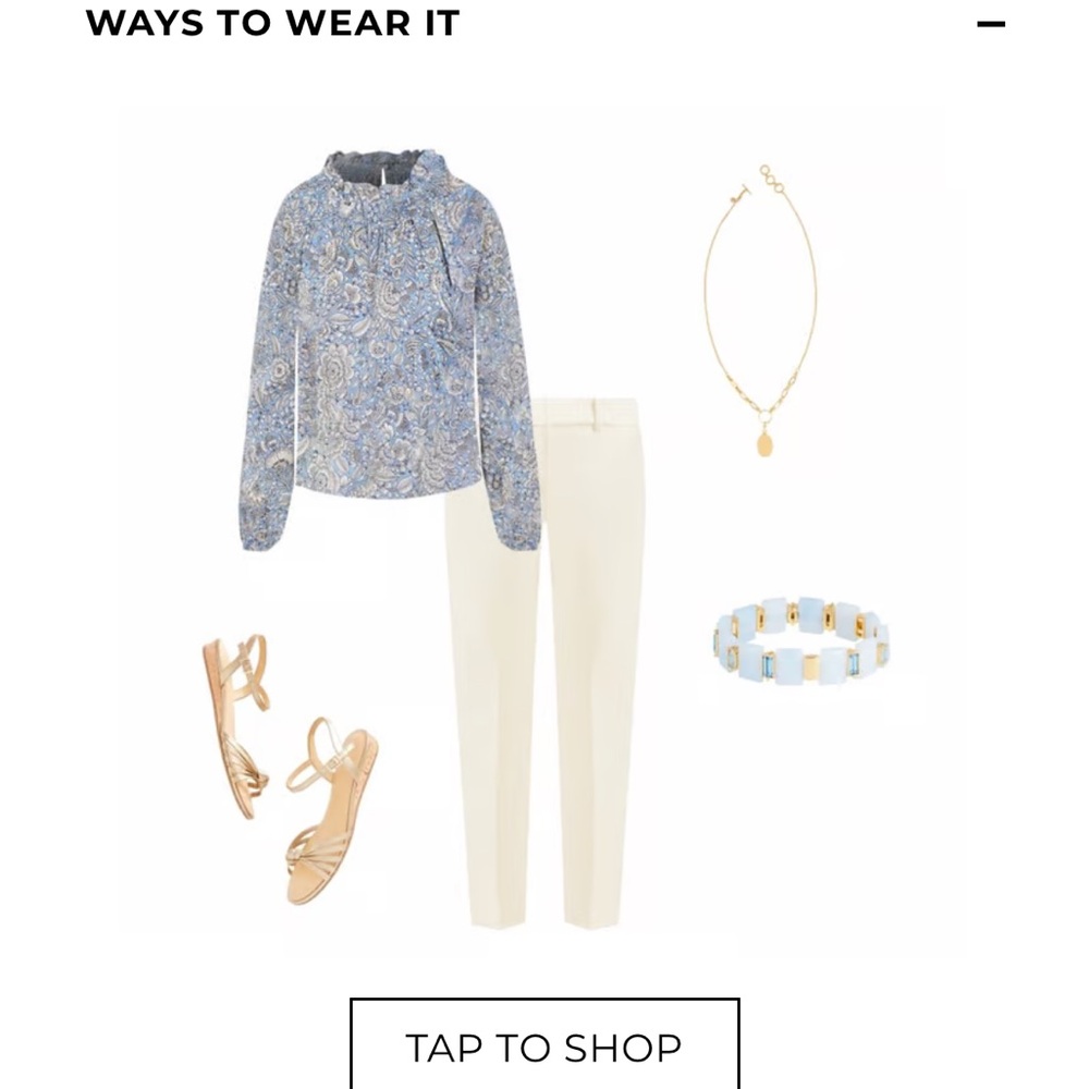 Talbots HERBACEOUS VINES SMOCKED TOP size medium. 26” long, 19” pit to‎ pit - Picture 11 of 11